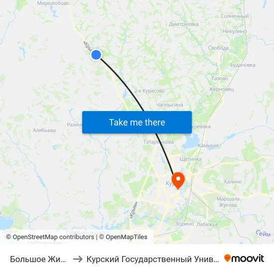 Большое Жирово to Курский Государственный Университет map