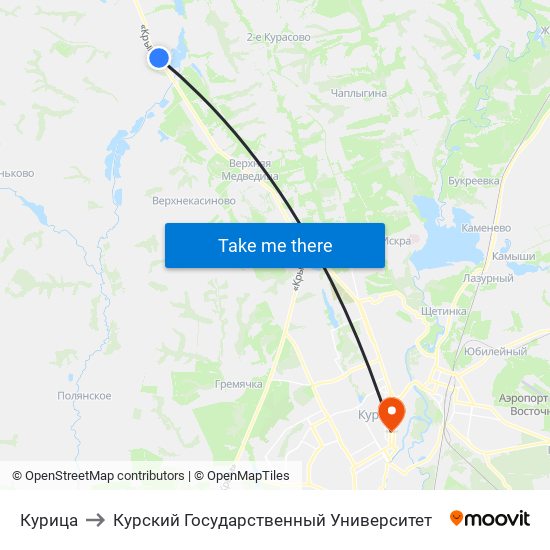 Курица to Курский Государственный Университет map