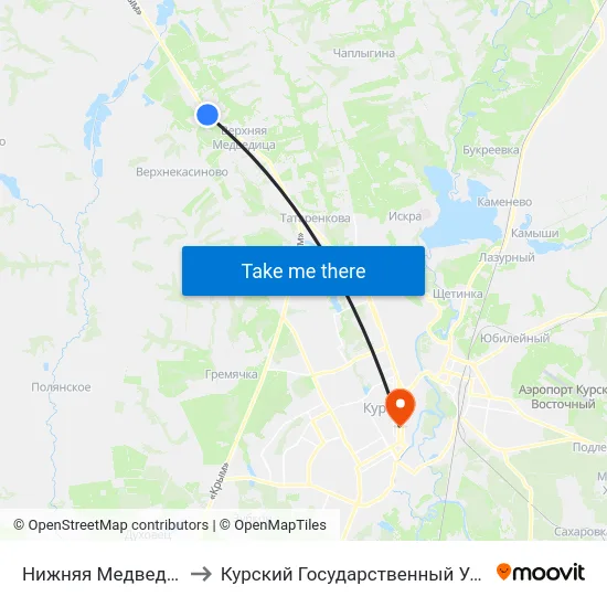 Нижняя Медведица 2-Я to Курский Государственный Университет map