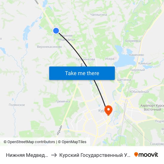 Нижняя Медведица 2-Я to Курский Государственный Университет map