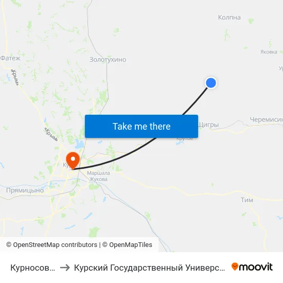 Курносовка to Курский Государственный Университет map