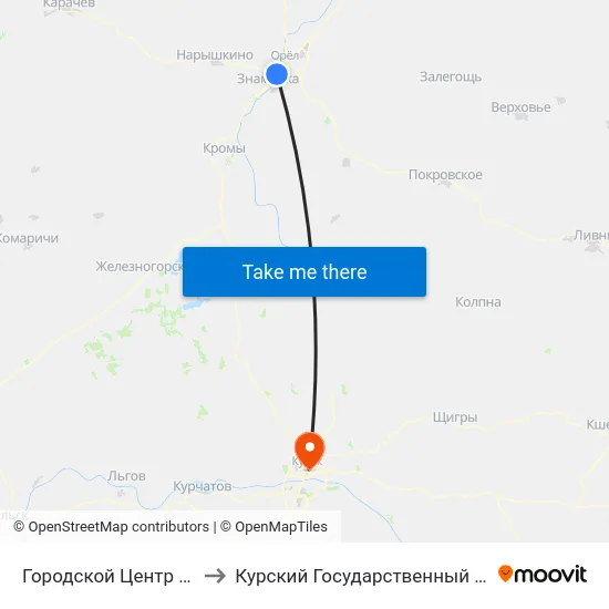 Городской Центр Культуры to Курский Государственный Университет map