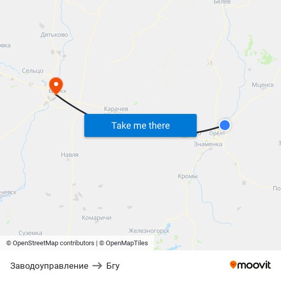 Заводоуправление to Бгу map