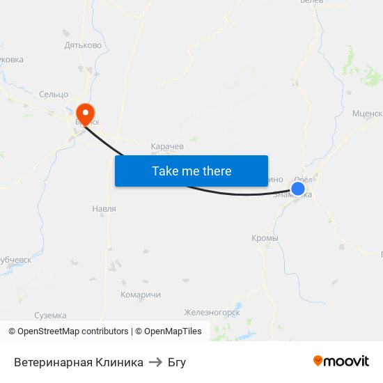 Ветеринарная Клиника to Бгу map