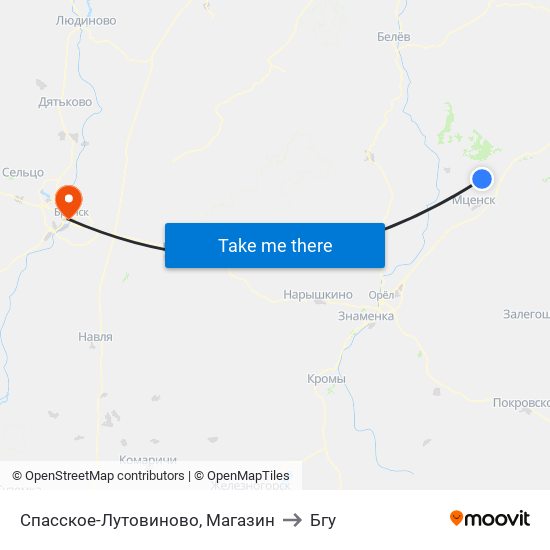 Спасское-Лутовиново, Магазин to Бгу map