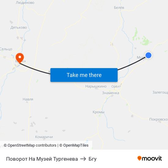 Поворот На Музей Тургенева to Бгу map