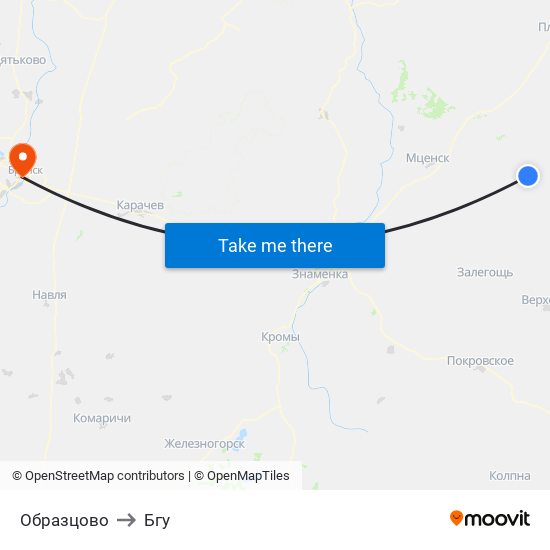 Образцово to Бгу map