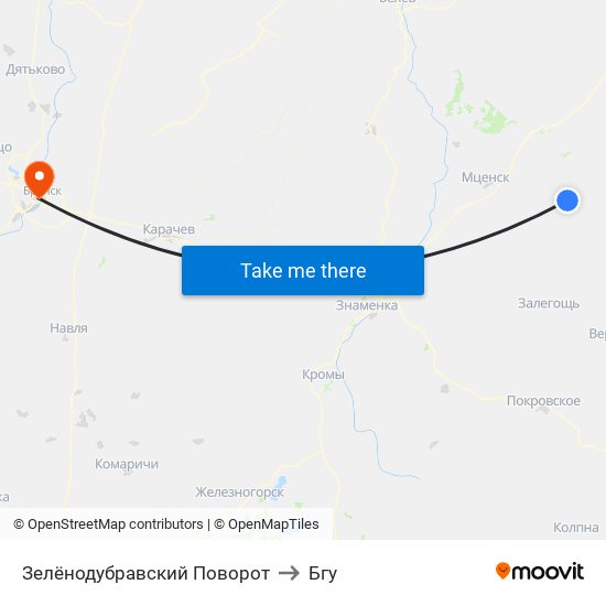 Зелёнодубравский Поворот to Бгу map