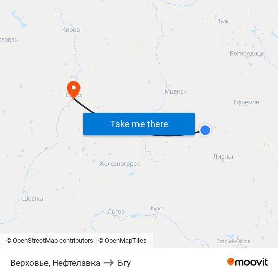 Верховье, Нефтелавка to Бгу map