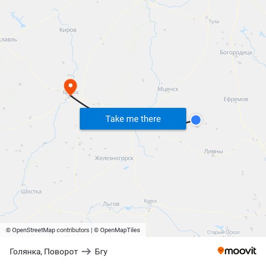 Голянка, Поворот to Бгу map