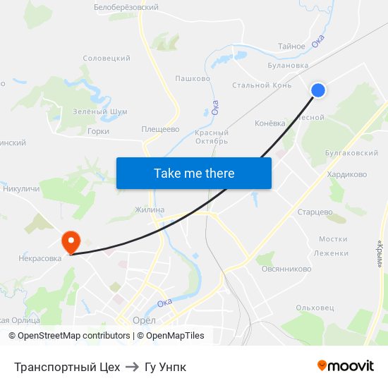 Транспортный Цех to Гу Унпк map