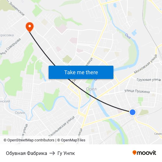 Обувная Фабрика to Гу Унпк map