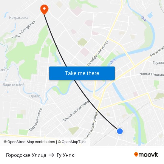Городская Улица to Гу Унпк map