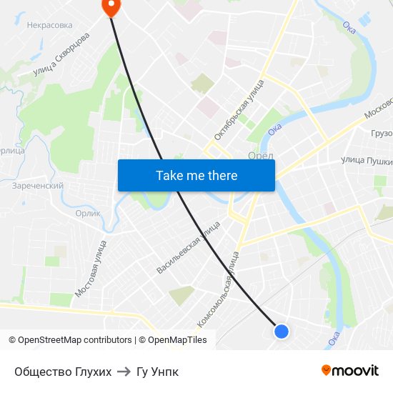 Общество Глухих to Гу Унпк map