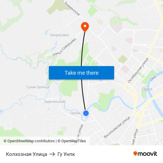 Колхозная Улица to Гу Унпк map