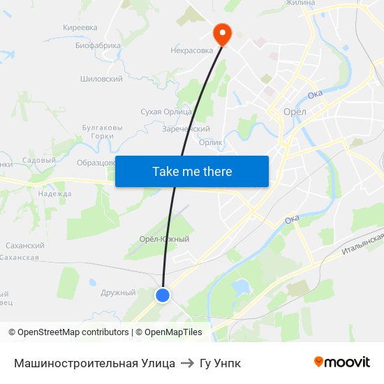 Машиностроительная Улица to Гу Унпк map