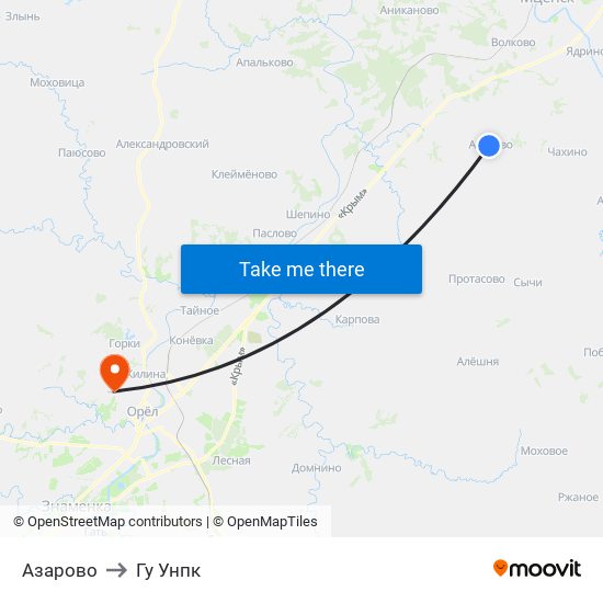 Азарово to Гу Унпк map