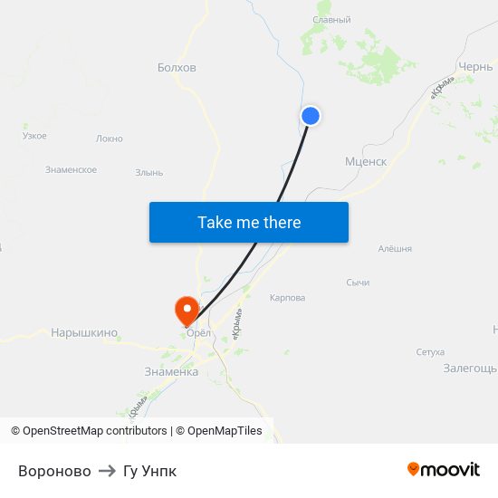 Вороново to Гу Унпк map