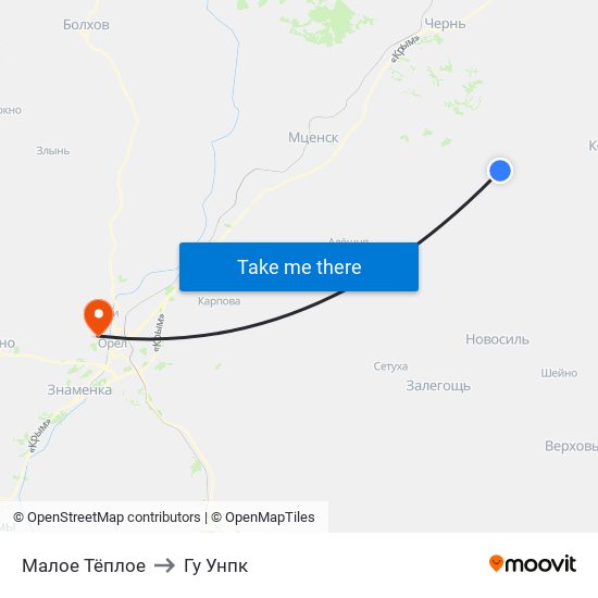 Малое Тёплое to Гу Унпк map