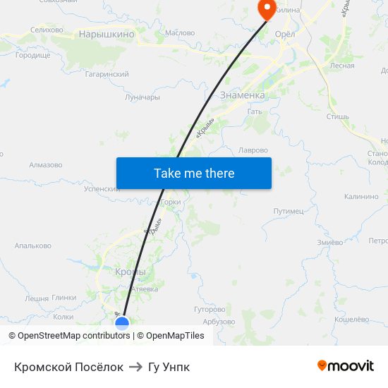 Кромской Посёлок to Гу Унпк map