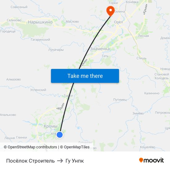 Посёлок Строитель to Гу Унпк map