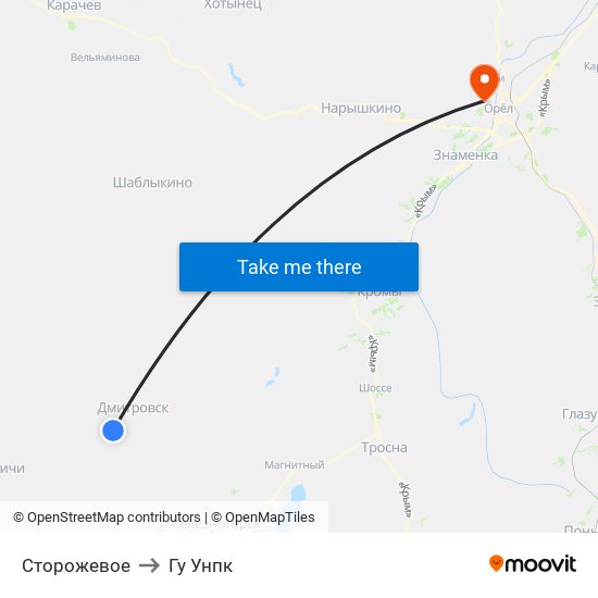 Сторожевое to Гу Унпк map