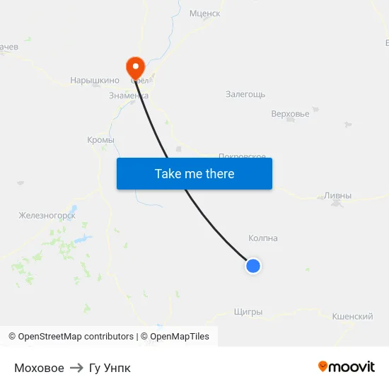 Моховое to Гу Унпк map