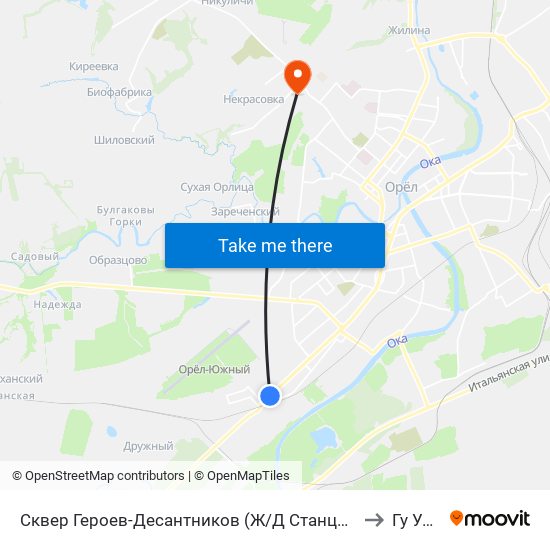 Сквер Героев-Десантников (Ж/Д Станция «Цон)» to Гу Унпк map