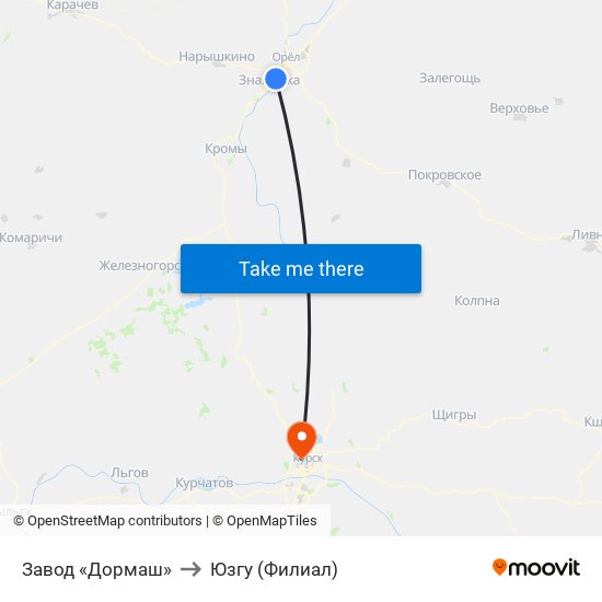 Завод «Дормаш» to Юзгу (Филиал) map