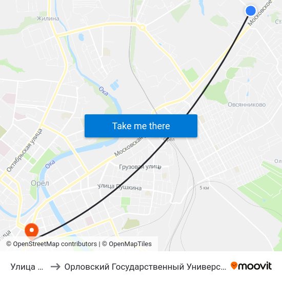 Улица Бурова to Орловский Государственный Университет (Польский Корпус) map