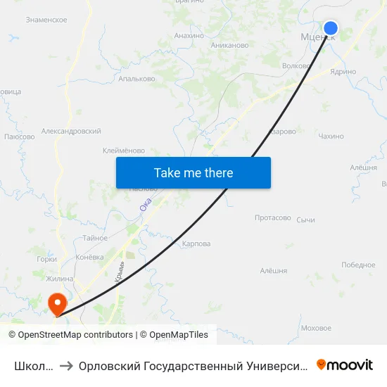 Школа №7 to Орловский Государственный Университет (Польский Корпус) map
