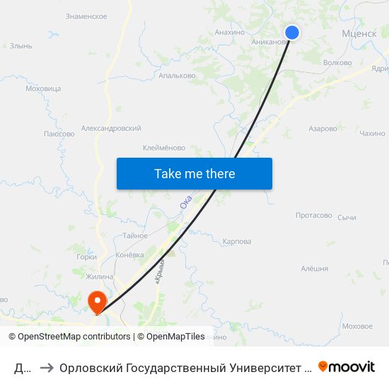 Дачи to Орловский Государственный Университет (Польский Корпус) map