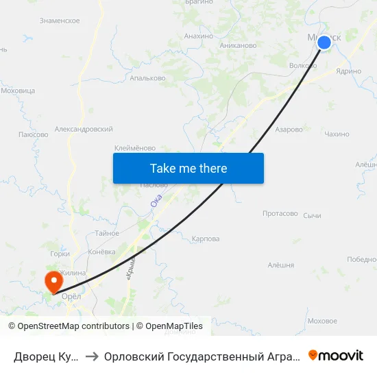 Дворец Культуры to Орловский Государственный Аграрный Университет map