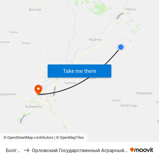 Болгары to Орловский Государственный Аграрный Университет map