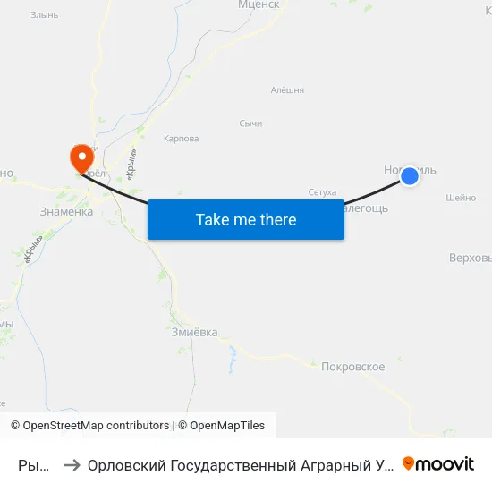 Рынок to Орловский Государственный Аграрный Университет map