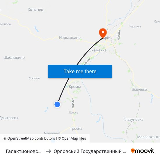 Галактионовский Посёлок to Орловский Государственный Аграрный Университет map