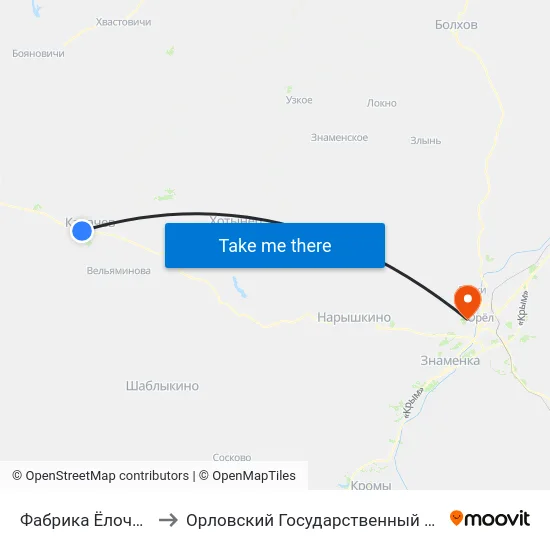 Фабрика Ёлочных Игрушек to Орловский Государственный Аграрный Университет map