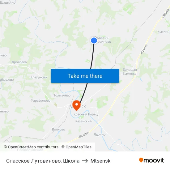 Спасское-Лутовиново, Школа to Mtsensk map