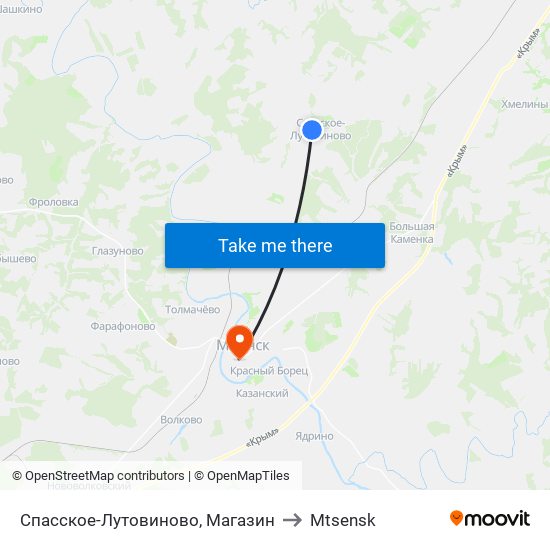 Спасское-Лутовиново, Магазин to Mtsensk map