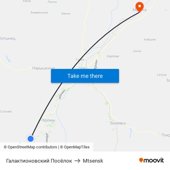 Галактионовский Посёлок to Mtsensk map