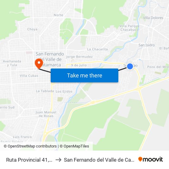 Ruta Provincial 41, 1378 to San Fernando del Valle de Catamarca map