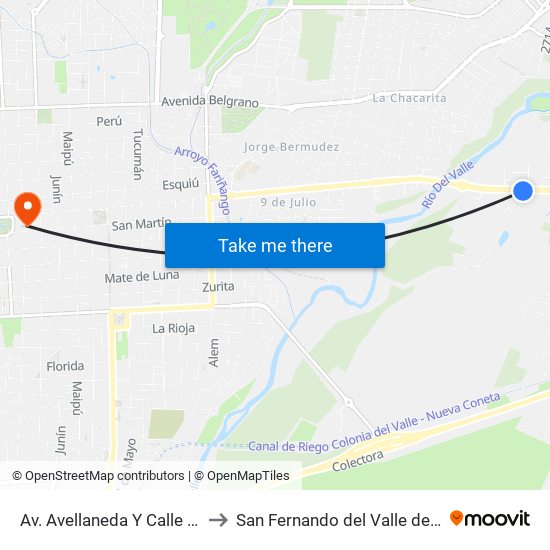 Av. Avellaneda Y Calle Gutenberg to San Fernando del Valle de Catamarca map