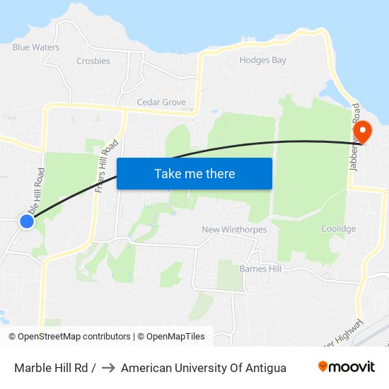 Marble Hill Rd / to American University Of Antigua map