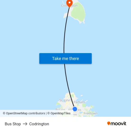 Bus Stop to Codrington map