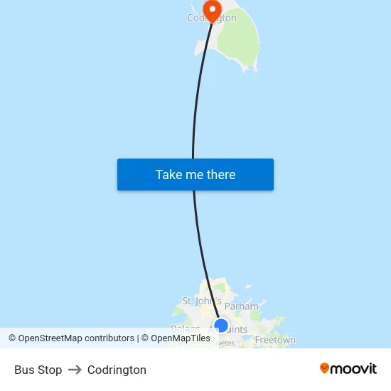 Bus Stop to Codrington map