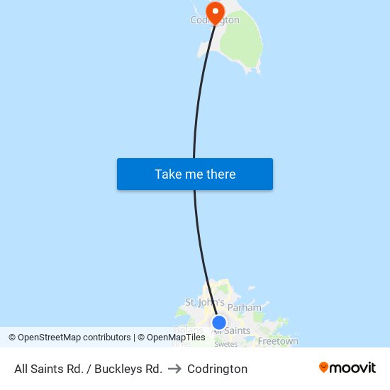 All Saints Rd. / Buckleys Rd. to Codrington map