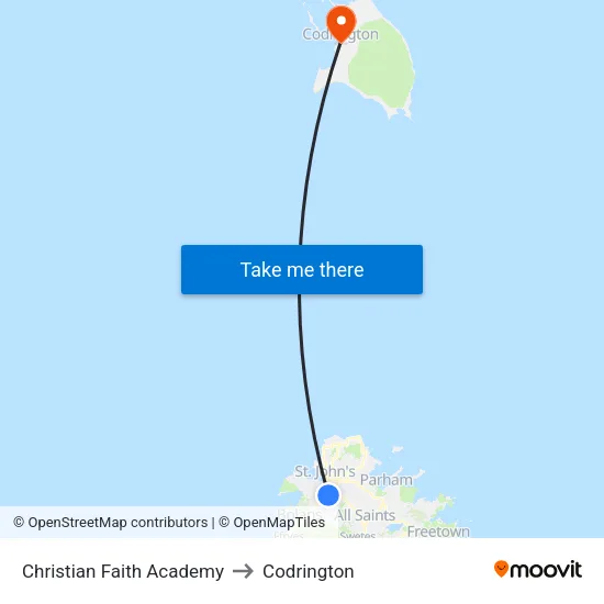 Christian Faith Academy to Codrington map