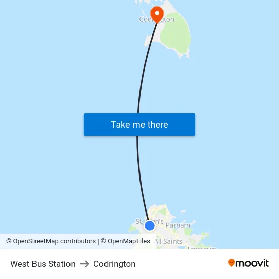 West Bus Station to Codrington map