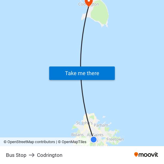 Bus Stop to Codrington map