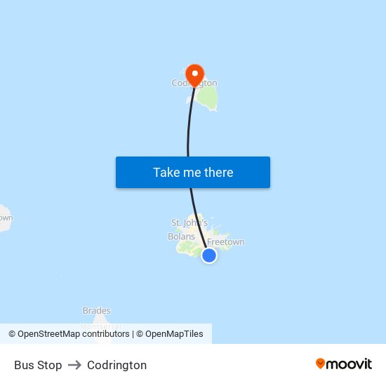 Bus Stop to Codrington map